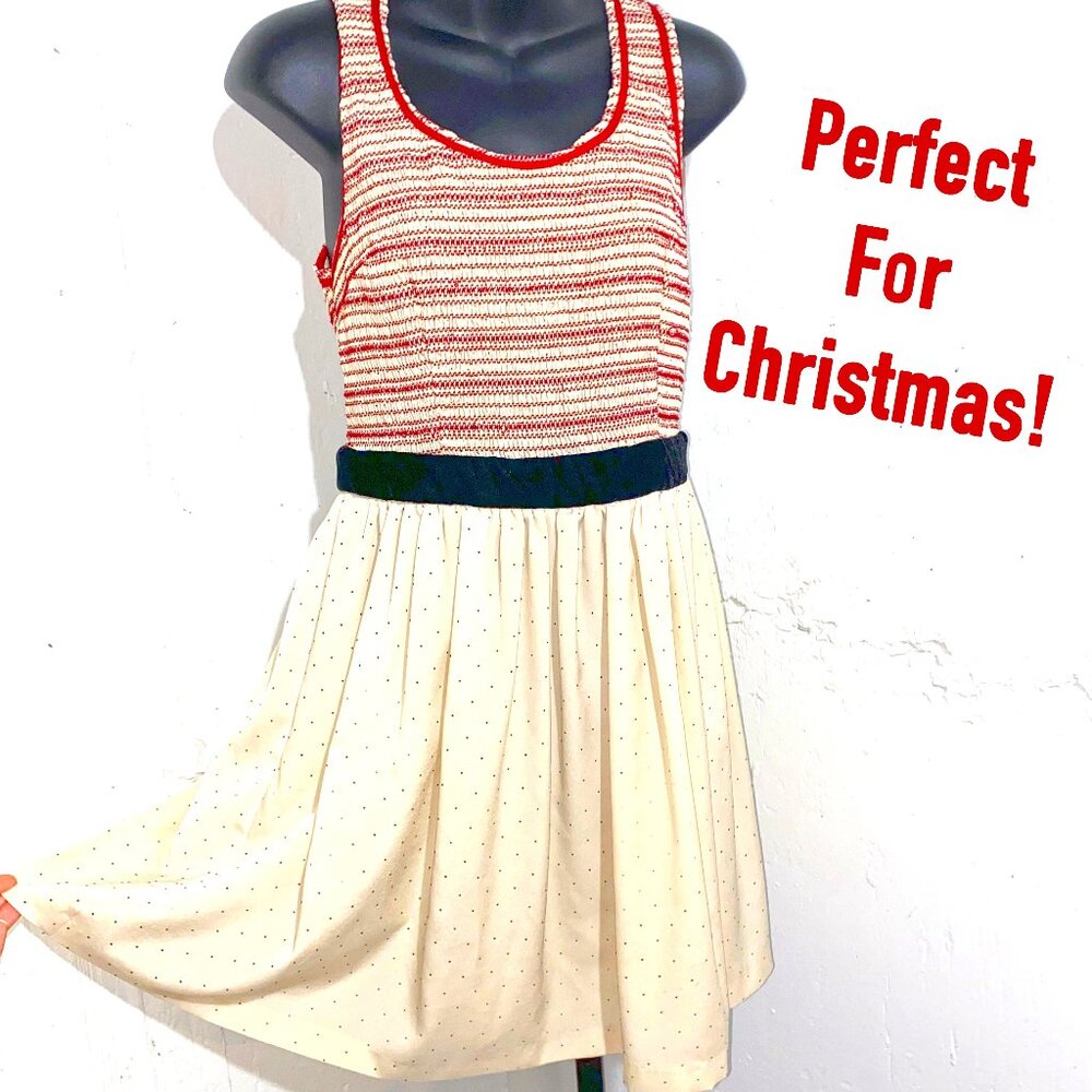 Cooperative Red and Cream Mini Dress Size Medium